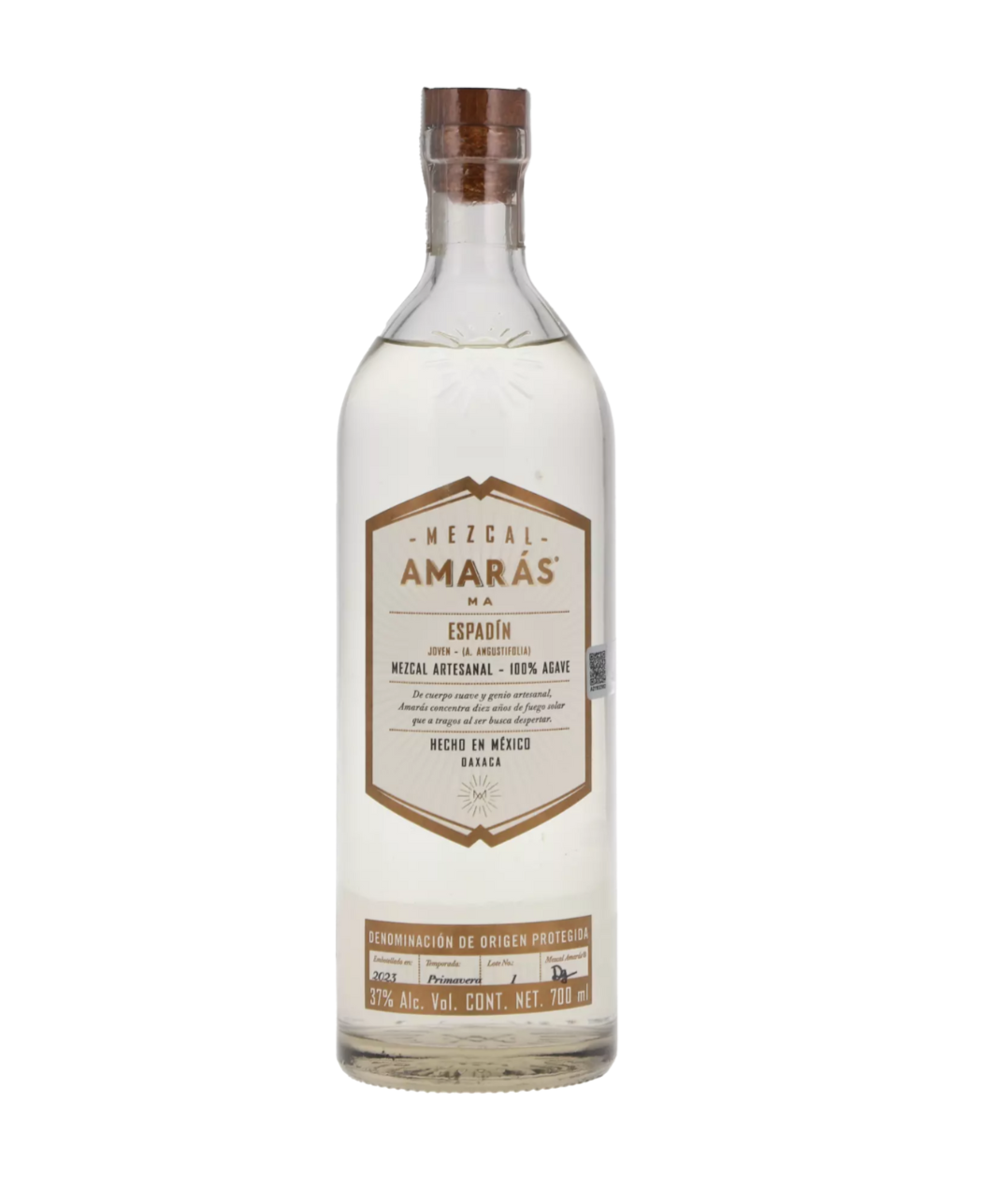 Mezcal Amarás Espadín Joven 700ml 37 % - Amarás