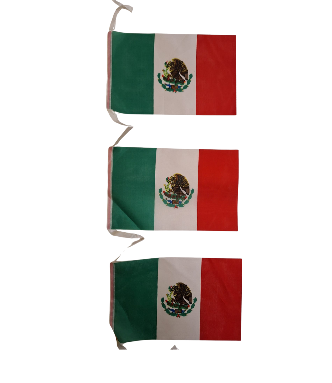 Bandera México en tira 14 x 22cm 6 mts largo