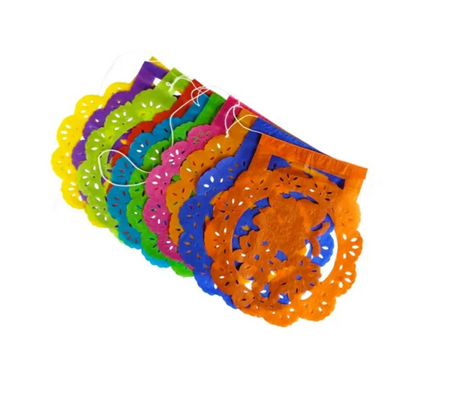 Papel Picado Banderin Guia Chica Colores 15 x 14 cm