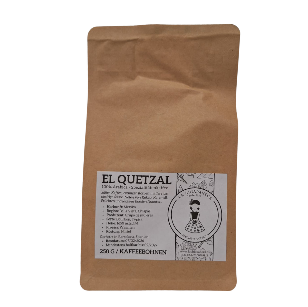 Café en granos El Quetzal - La Chiapaneca 250 gr