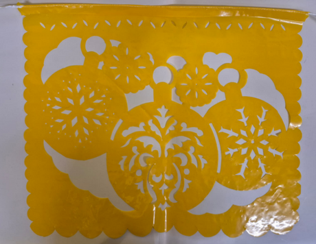 Papel picado de Navidad de plástico - 10 hojas con 5 metros