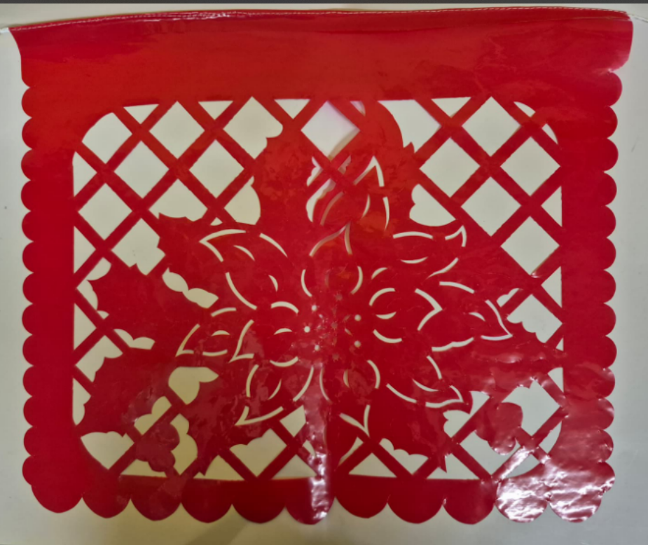 Papel picado de Navidad de plástico - 10 hojas con 5 metros