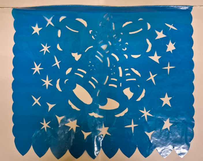 Papel picado de Navidad de plástico - 10 hojas con 5 metros