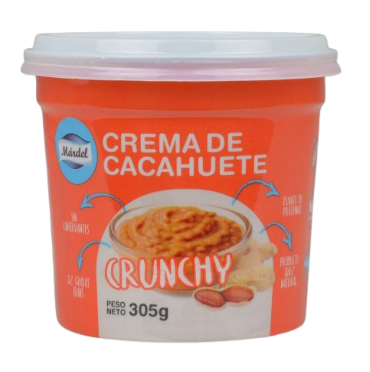 Crema de Cacahuete CRUNCHY - Mardel 305g
