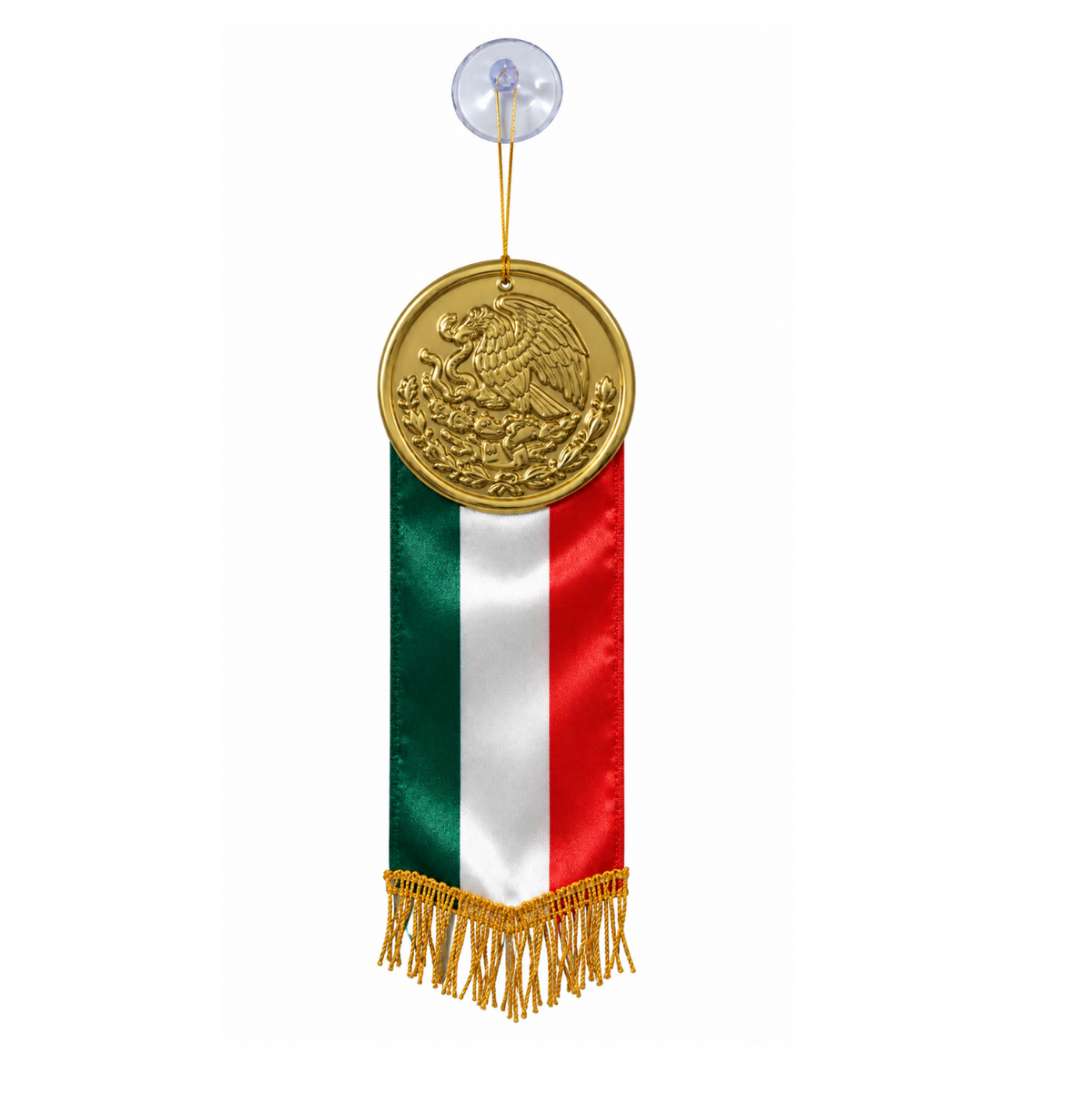 Medallón Mexicano con Listón Tricolor Colgante