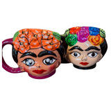 Taza Frida Kahlo pintada a mano varios colores