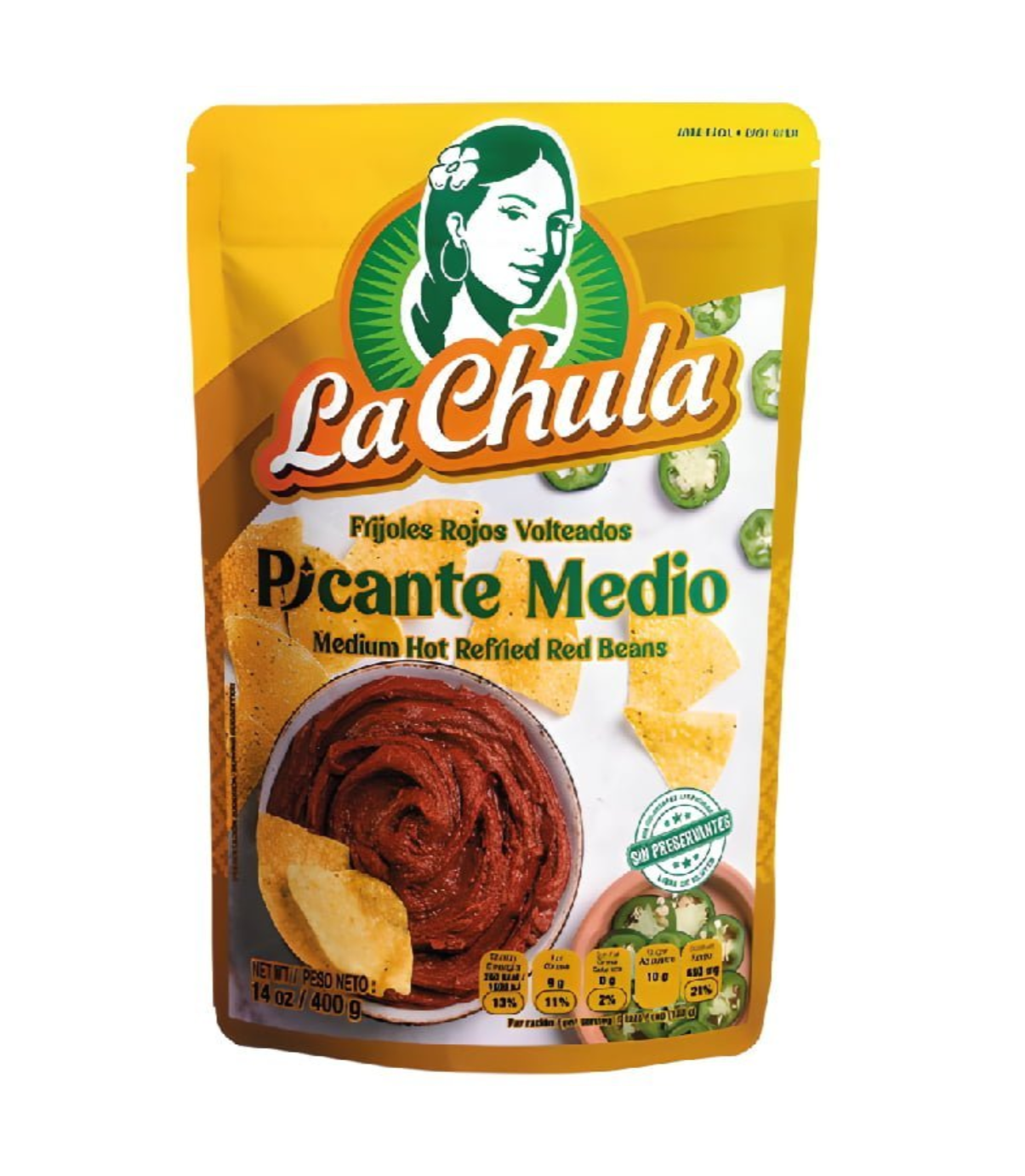 Frijol Rojo Volteado Picante  400 gr- LA CHULA