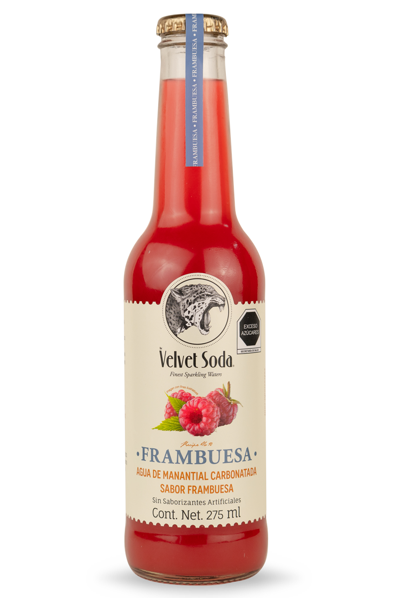 **DESCUENTO** Soda con Jugo de Frambuesa 275 ml - VELVET SODA FECHA DE CADUCIDAD 15.04.2025