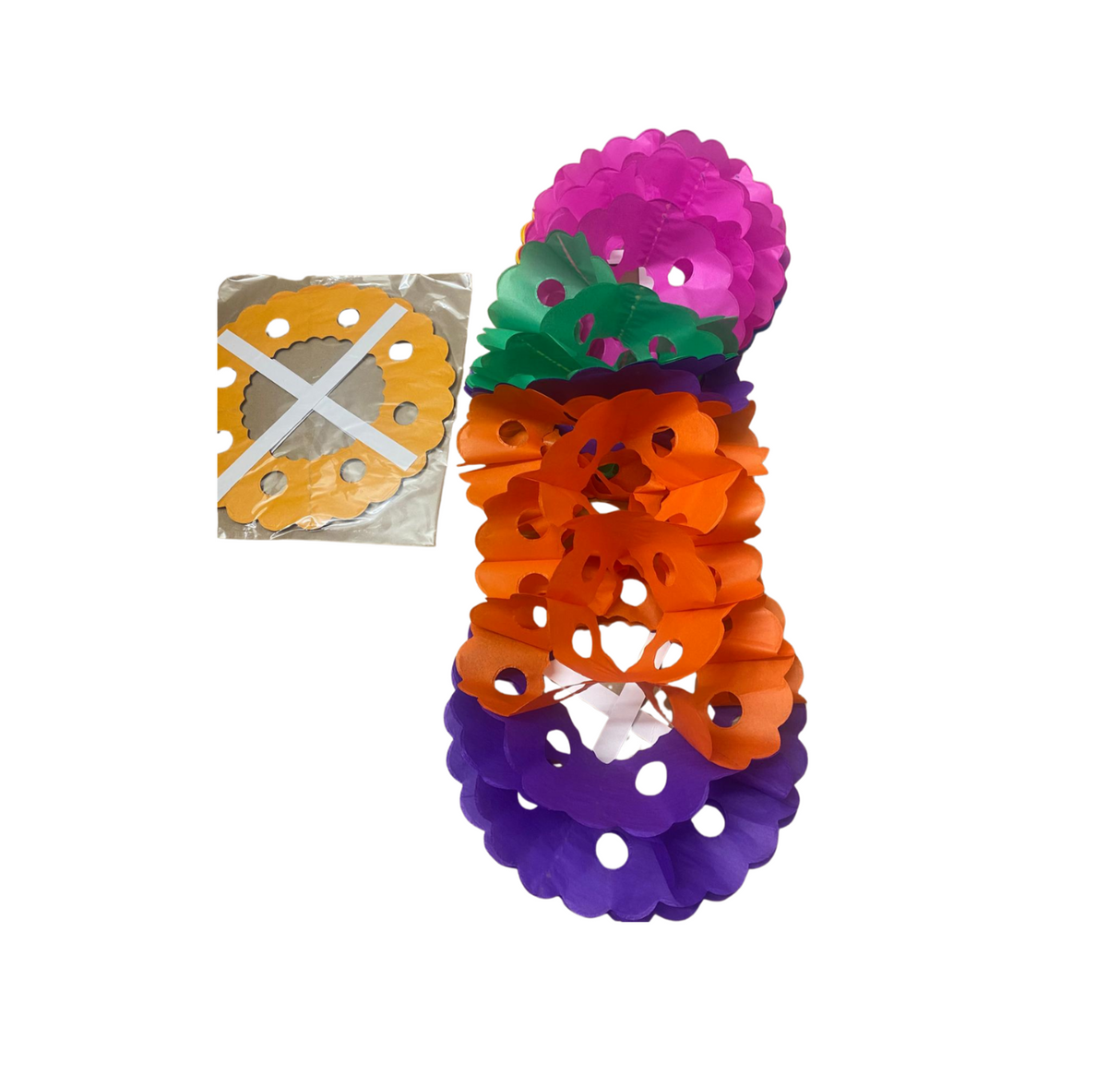 Guirnalda Circular Chica Colores 14cm x 1.90 mts largo