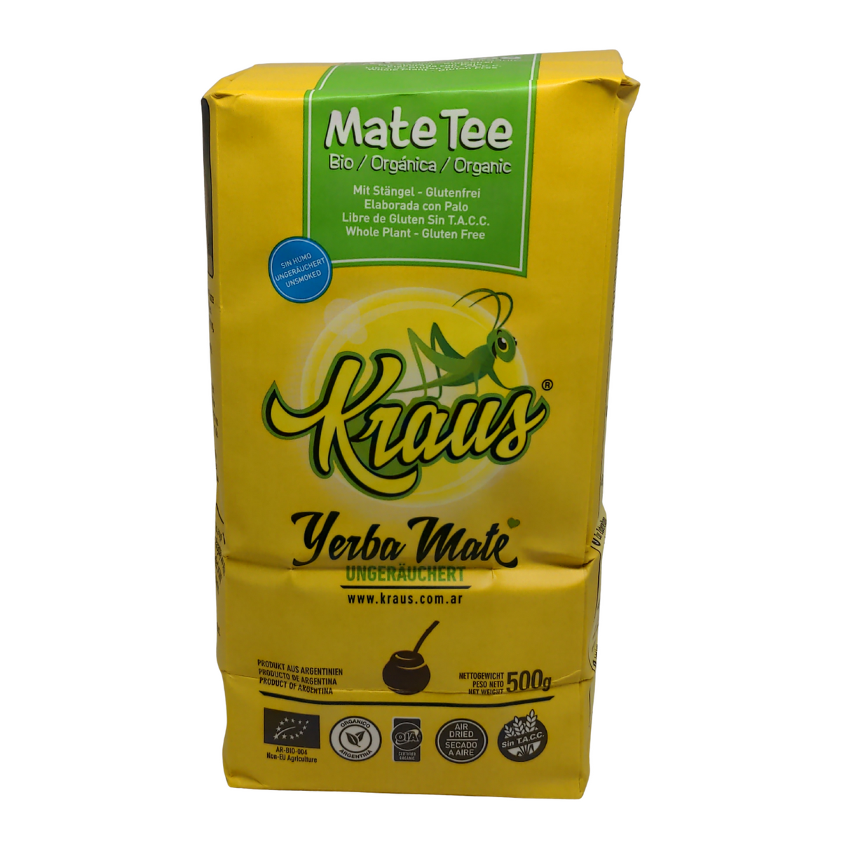 Yerba Mate Orgánica Fair Tade & sin humo 500 gr - KRAUS