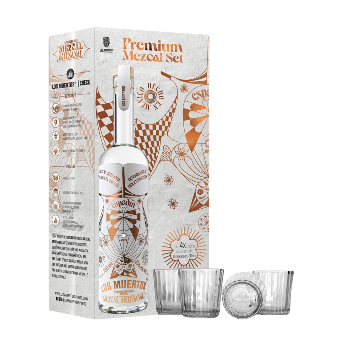 SET Mezcal joven 700 ml -  LOS MUERTOS