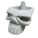 Molcajete Calavera en piedra vulcanica (20 x 12 cm)