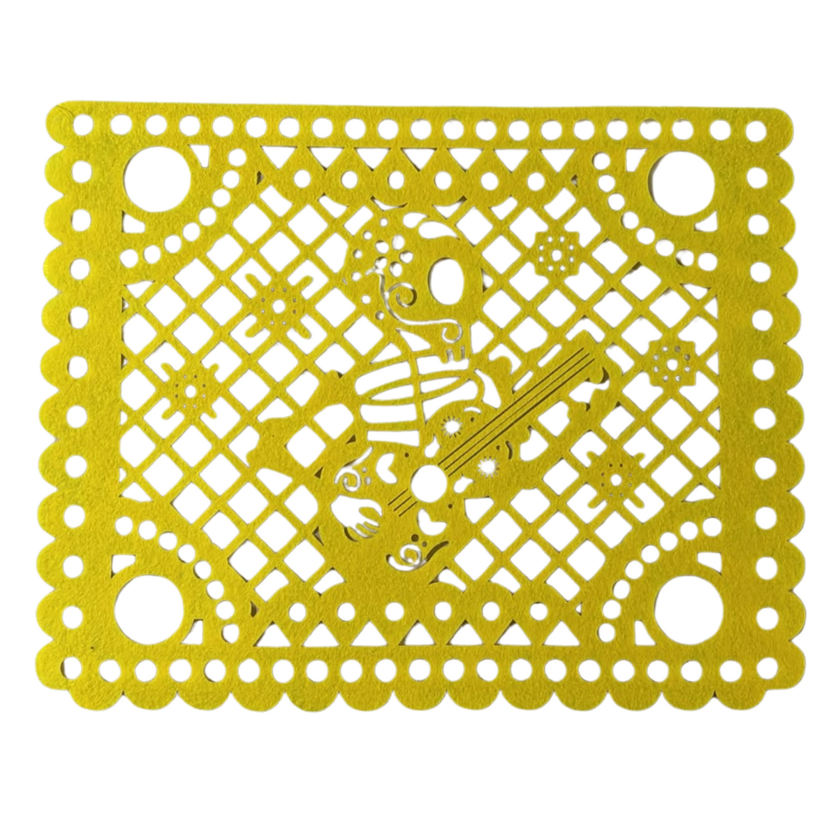 Papel Picado Fieltro Amarillo 36 x 30