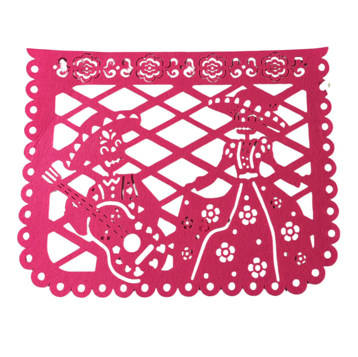 Papel Picado Fieltro Rosa 36 x 30