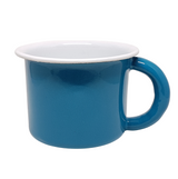 Taza de peltre azul grande