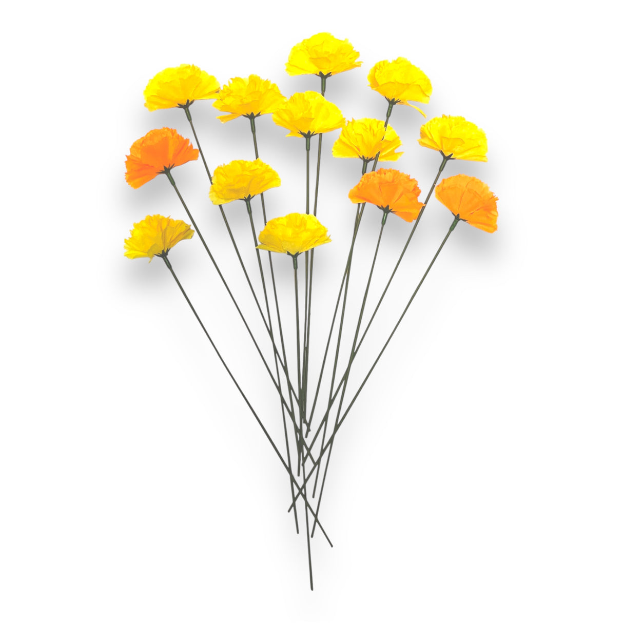 Flores con tallos Amarillas y Naranja DIA DE MUERTOS