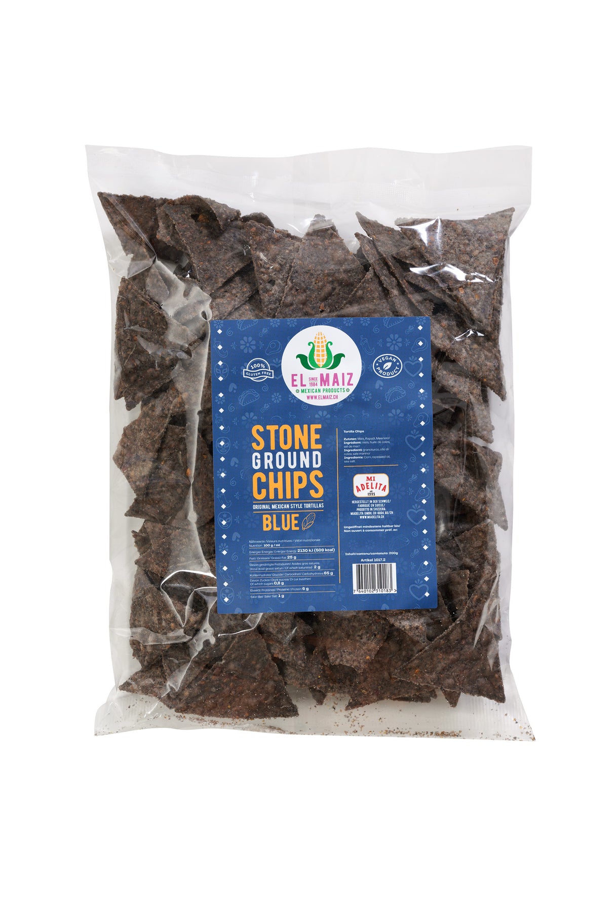 *Tortilla Chips Azul EL MAIZ  200 gr MI ADELITA