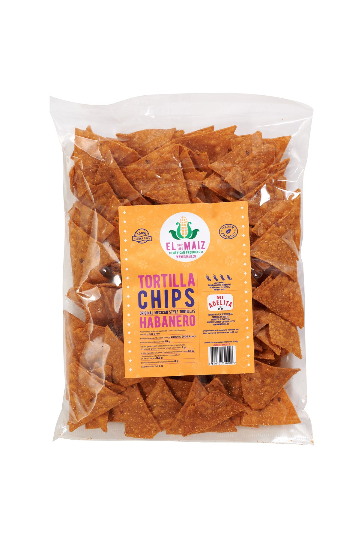 Tortilla Chips EL MAIZ "Habanero" 200 gr EL MAIZ & MI ADELITA