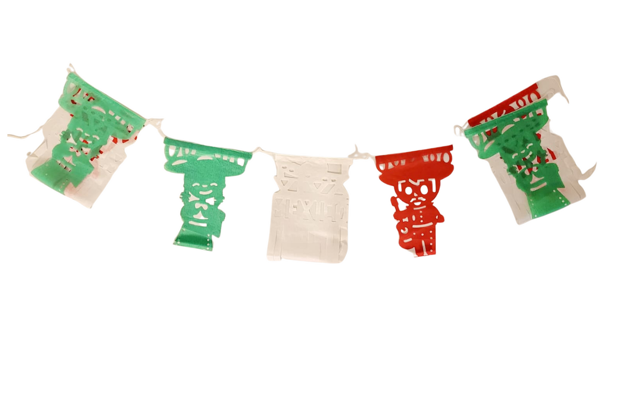 Guirnalda papel picado mariachi Tricolor 2 mts