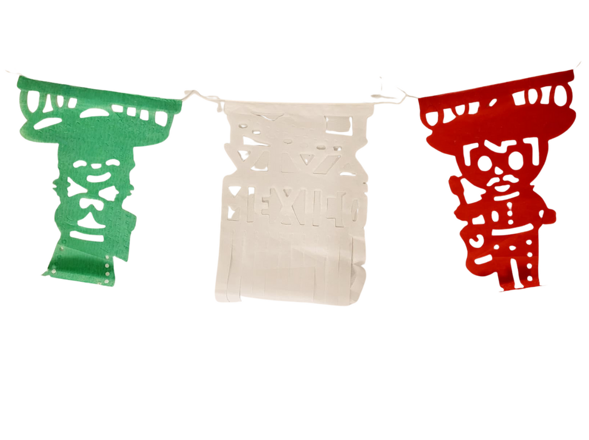 Guirnalda papel picado mariachi Tricolor 2 mts