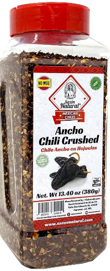 Chile Ancho en Hojuelas 380gr  SAZON NATURAL