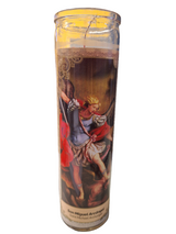 Veladora San Miguel Arcangel envase de vidrio  500gr