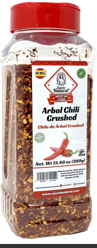 Chile Arbol en Hojuelas 380gr  SAZON NATURAL
