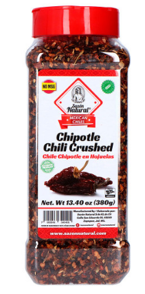 *Chile Chipotle en Hojuelas 380 gr  SAZON NATURAL
