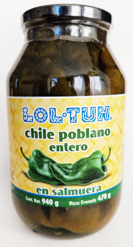 *Chile Poblano Entero 940g LOL-TUN