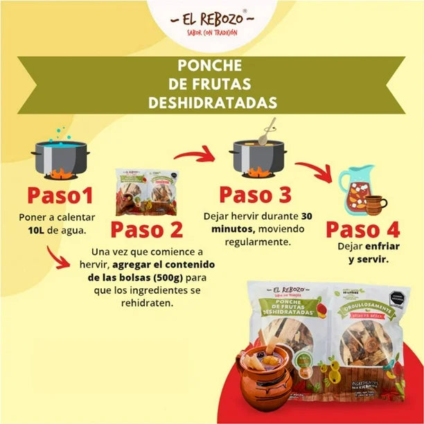 Ponche de fruta Deshidratado 500 gr - EL REBOZO