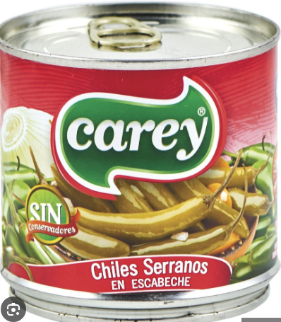 Chile Serranos Enteros en Escabeche 340g  - CAREY