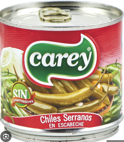 Chile Serranos Enteros en Escabeche 340g CAREY