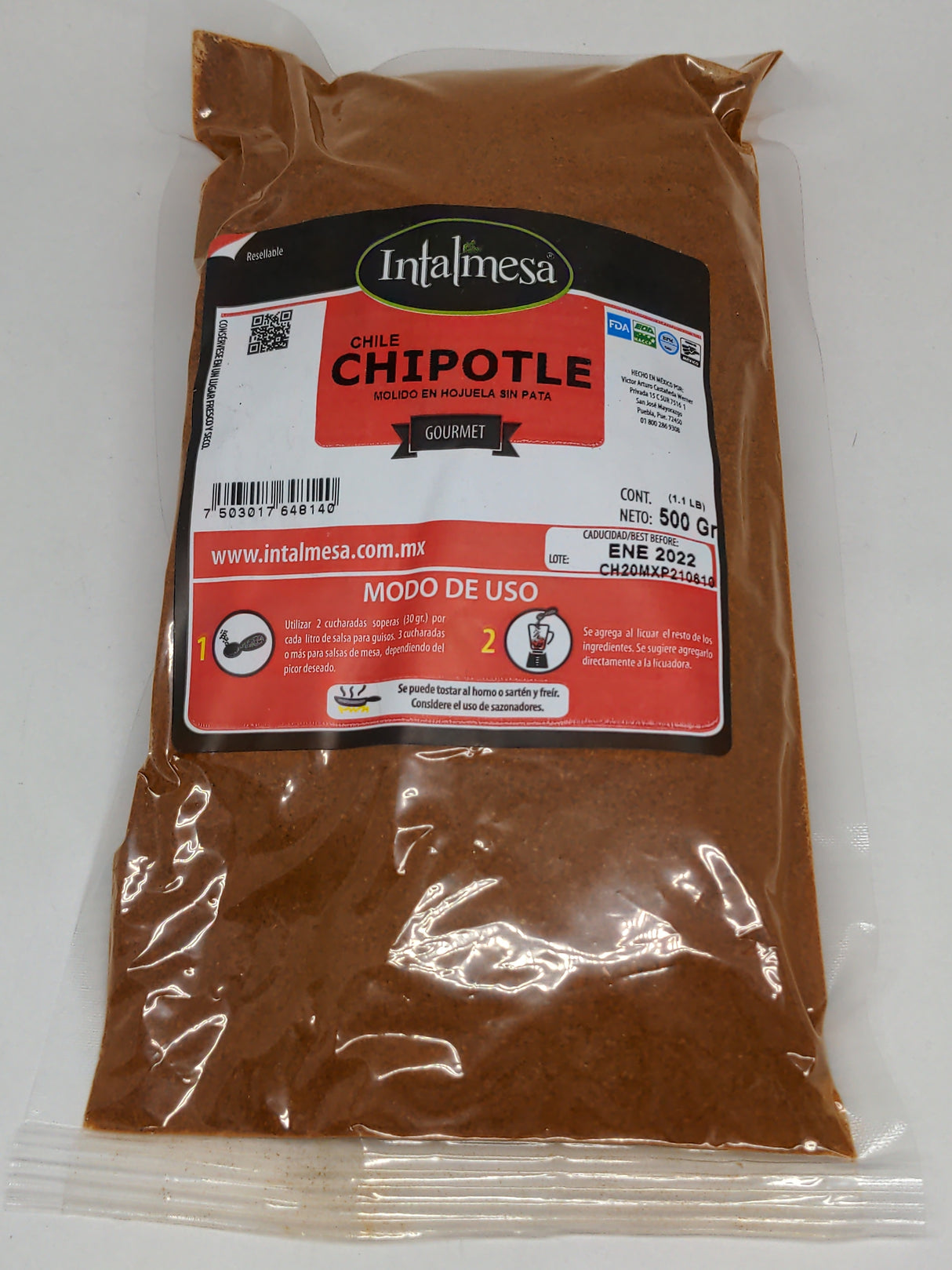 Chile Chipotle en Polvo 500 g INTALMESA