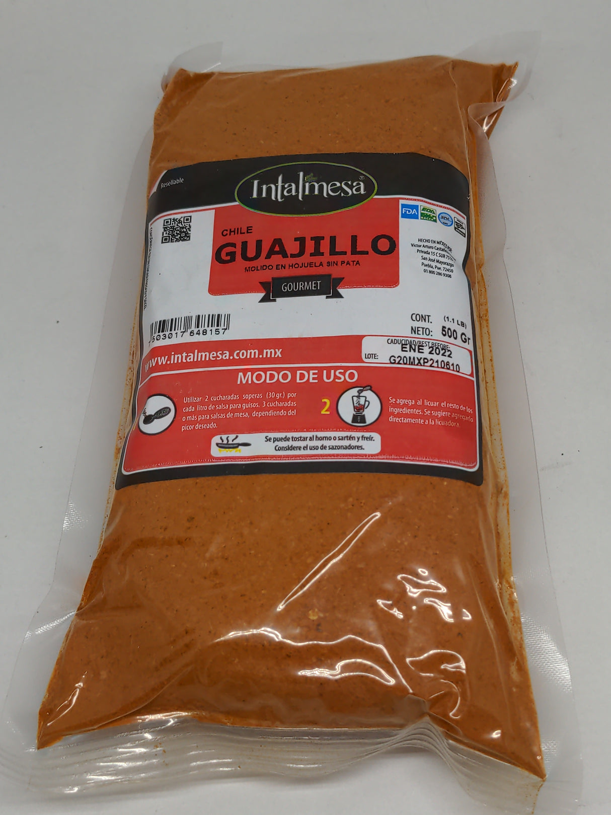 Chile Guajillo en Polvo 500 g INTALMESA