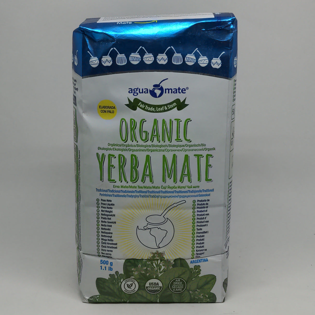 Yerba Mate Organic (Fair trade, sin humo) 500 gr - AGUAMATE