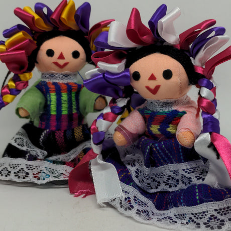 Muñeca Lele CHICA 19 cm - Mazahua de trapo - Muñeca Mexicana tradicional hecha a mano