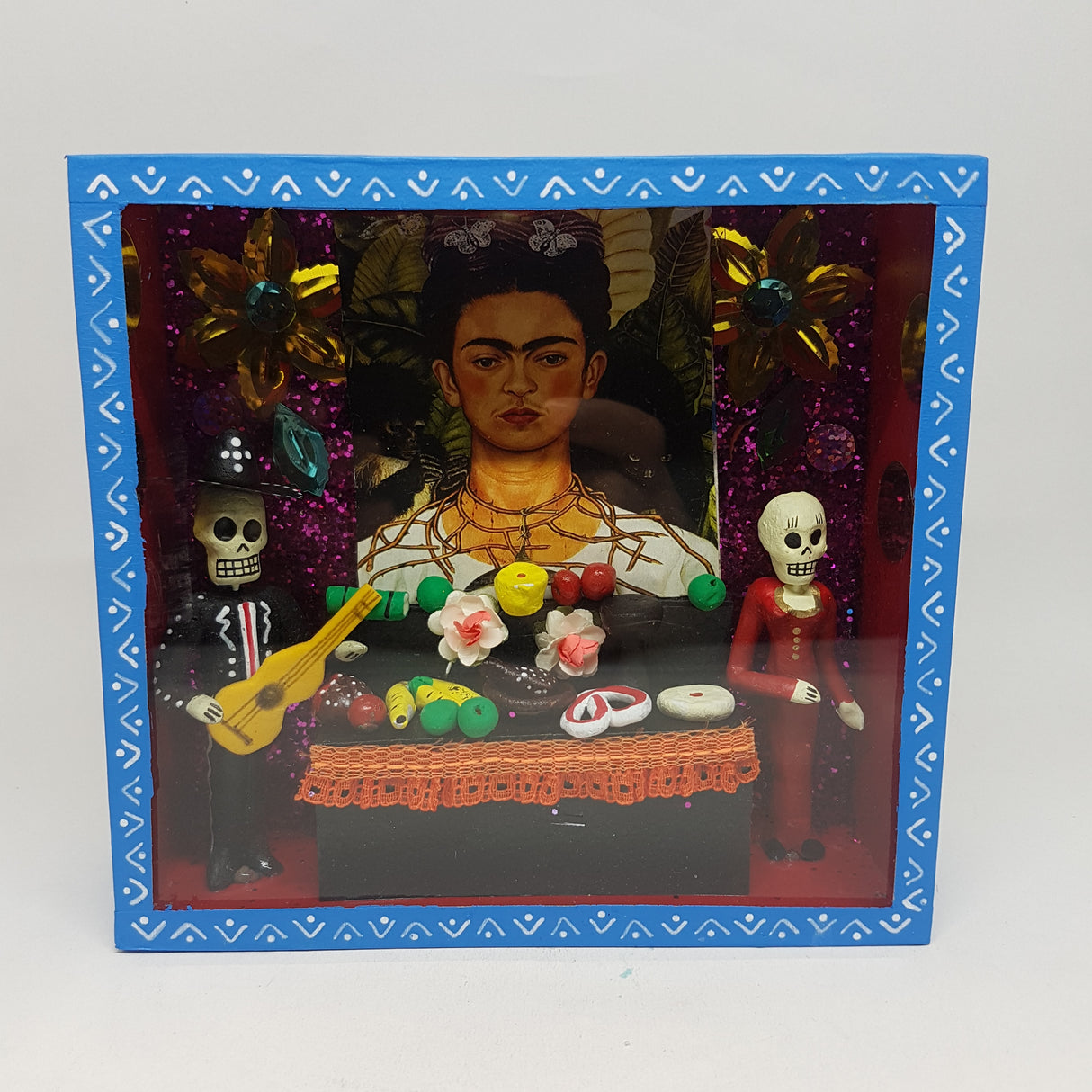 Retablo de DIA DE MUERTOS Rectangular  15.5 x 14.50 cm