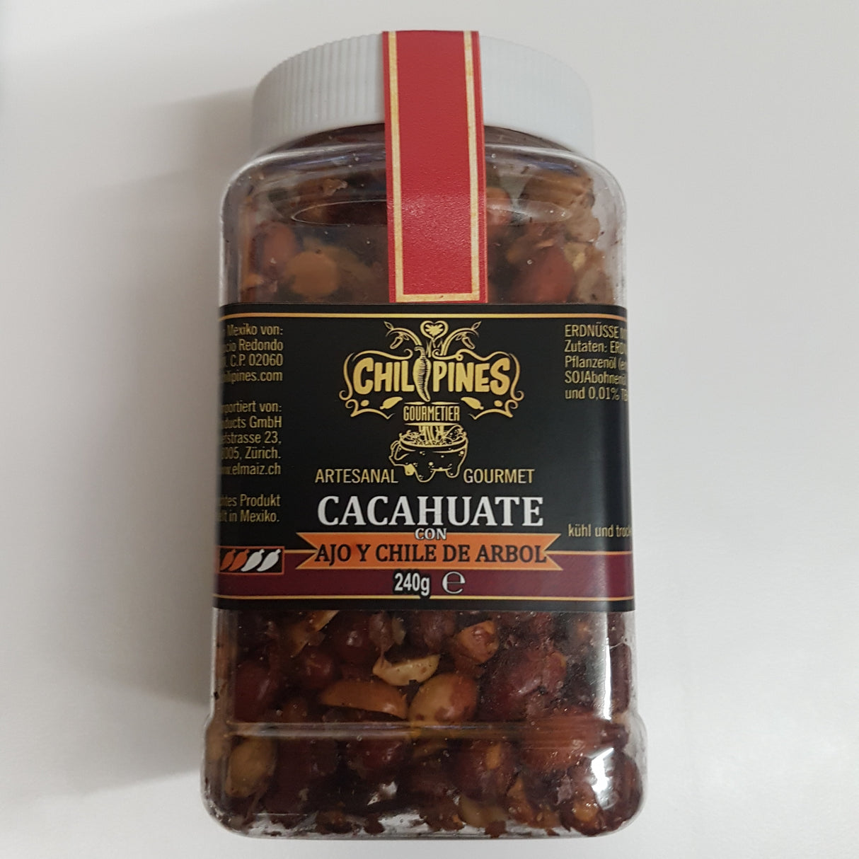 Cacahuate con Ajo y Chile de Árbol 240g CHILIPINES