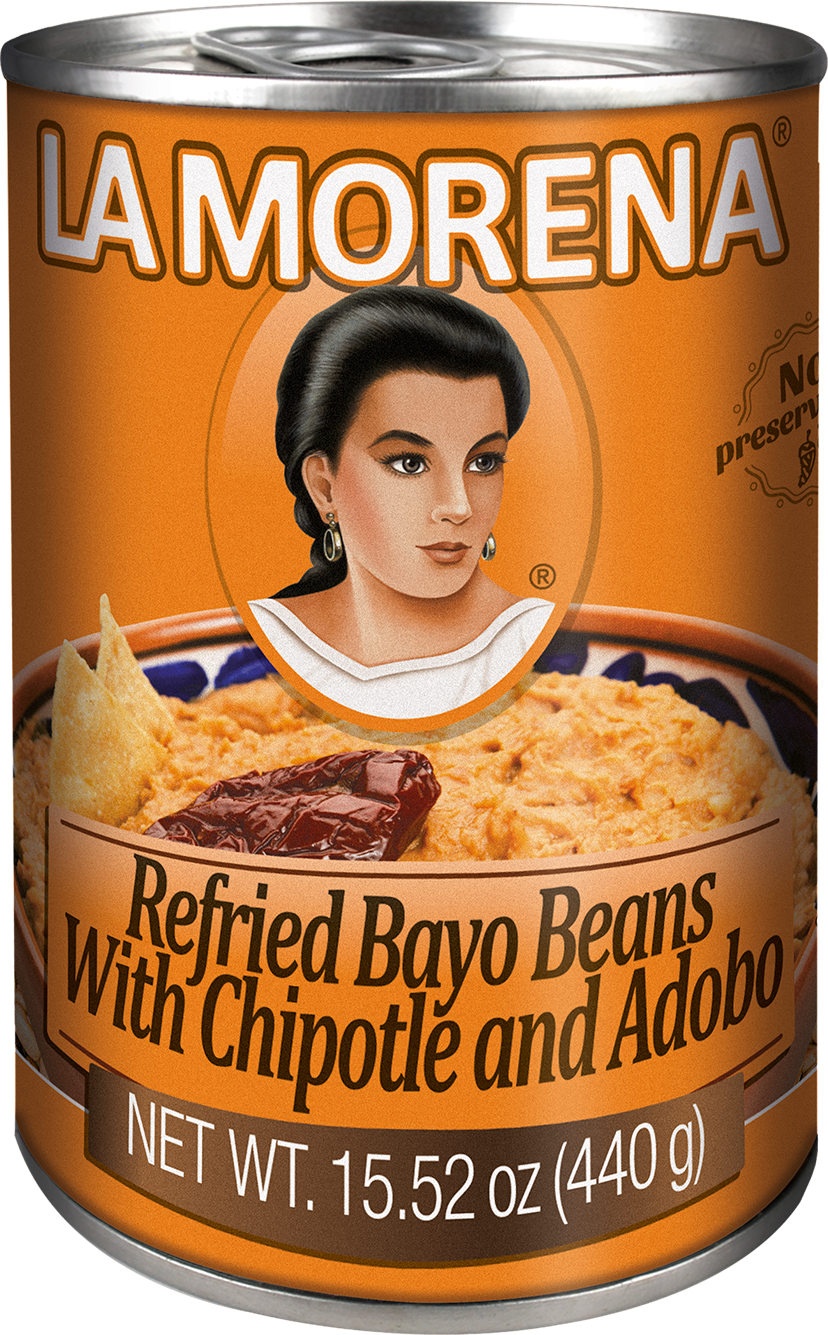 Frijoles Bayos Refritos con Chipotle 440g LA MORENA