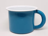 Taza de peltre azul grande