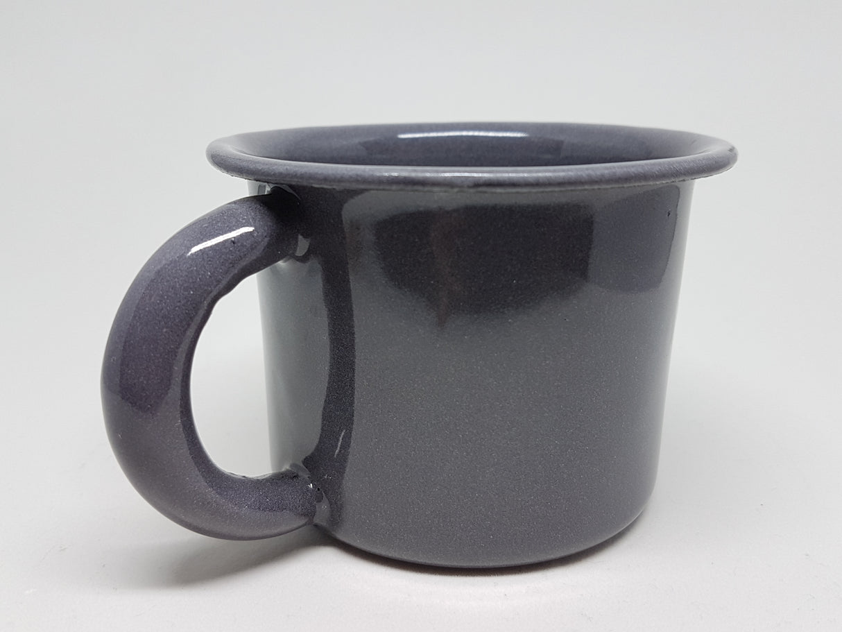 Taza de peltre azul grande / Eimailtasse gross