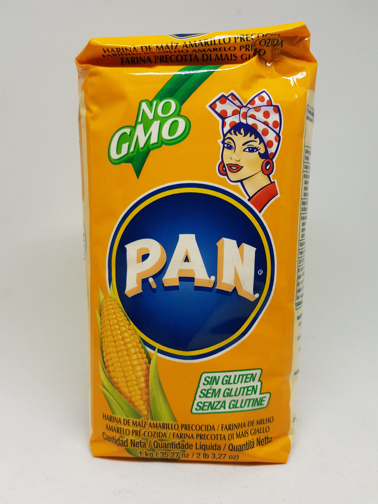 Harina de maíz Amarillo PAN - GMO free Sin Gluten 1 kg