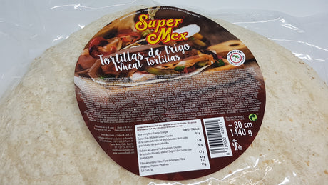 Tortillas de Harina de Trigo 30 cm 18 Piezas SUPER MEX