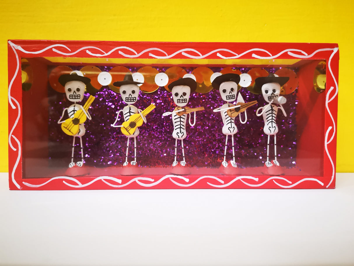 Retablo de DIA DE MUERTOS Rectangular 19.5 x 8.5 cm