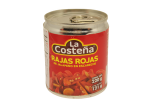 Chile Jalapeño  Rajas rojas 220 gr La Costeña