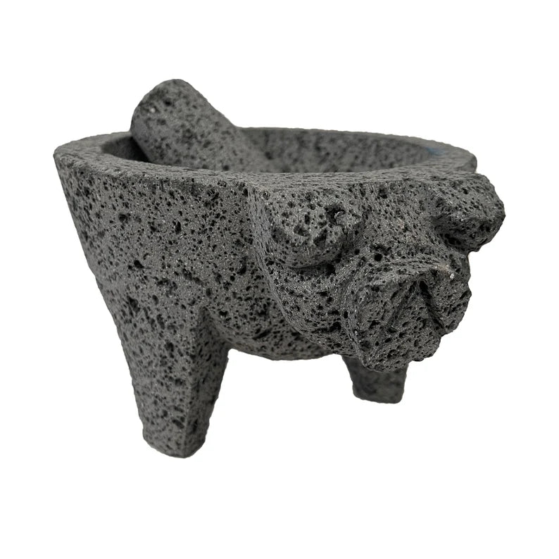 Molcajete tradicional con cabeza de cochino de piedra volcanica – El Maíz -  Mexican Products GmbH