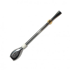 Bombilla Guitarra 16 cm para Yerba Mate con limpiador